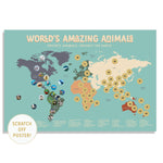 Load image into Gallery viewer, World's Amazing Animals Scratch Off Map

